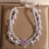 Aquamarine bracelet for women, Korean style, fashionable and versatile, light luxury, elegant and high-end. Double-layer pearl bracelet as a gift for your best friend Specification image
